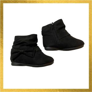 Toddler Girl Black Suede Zipper Boots Size 6